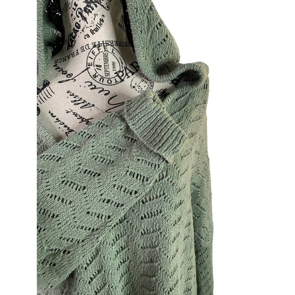 Natural Reflections Long-Sleeve Sweater Hoodie for Ladies Plus 2X Seafoam Green - Picture 3 of 11